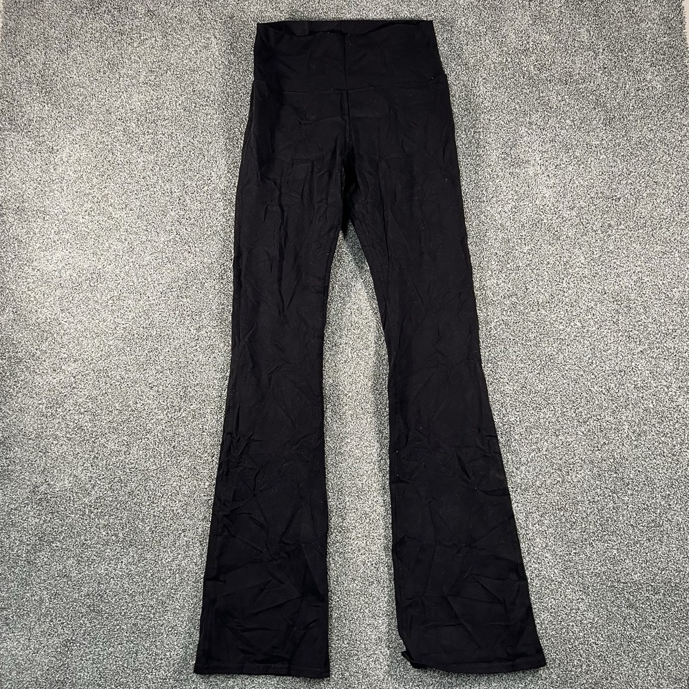 Alo Yoga Womens Small Black High Waist Flare Leggings Bootcut Yoga Pants